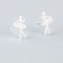Sterling Silver Ballerina Stud Earrings, thumbnail 1 of 5