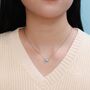 Sterling Silver White Opal Oval Necklace, thumbnail 3 of 12