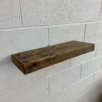Reclaimed Industrial Floating Shelf With Brackets 577, 8 of 8