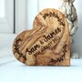 Personalised Engraved Olive Wood Heart – Custom Keepsake Gift For Couples, Housewarming And Special Occasions, thumbnail 5 of 5