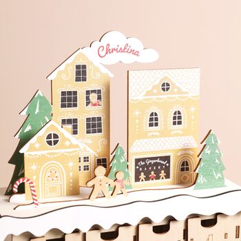 Personalised Fill Your Own Gingerbread Village Cutout Advent Calendar, 4 of 7