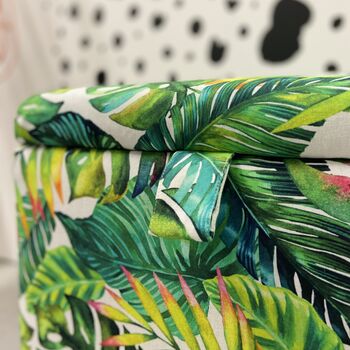 Banana Leaf Print Storage Ottoman, 3 of 3