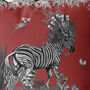 Tropical Zebra Cushion In Red, thumbnail 4 of 7