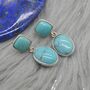 Turquoise Earrings: Silver, December Birthstone, thumbnail 3 of 7