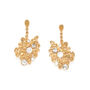 Drop Earrings In Gold Plated And White Crystal, thumbnail 1 of 2