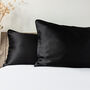 Silk Pillowcase Gift Box Black 100% Pure Soft Mulberry Silk Satin Standard Double, thumbnail 7 of 9
