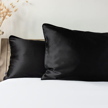 Silk Pillowcase Gift Box Black 100% Pure Soft Mulberry Silk Satin Standard Double, 7 of 9