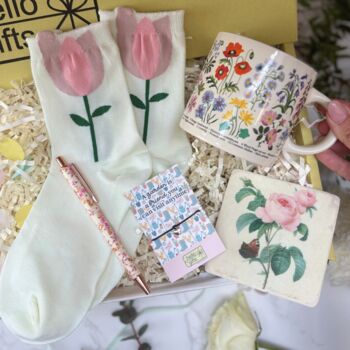 Garden Lover’s Gift Box – Mug, Socks, Pen, Coaster And Bracelet Set, 2 of 9
