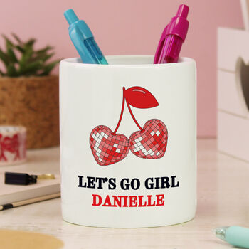 Personalised Cherry Make Up Brush Holder, 3 of 4