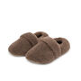 Brown Women's Heated Slippers With Removable Heatpads, thumbnail 3 of 5