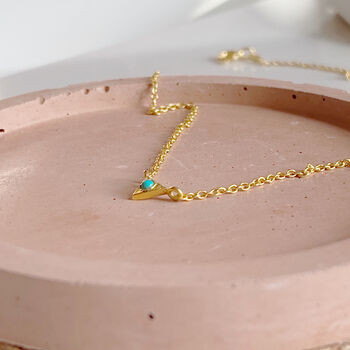 Tiny Turquoise Triangle Necklace, 6 of 7