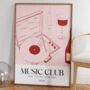 Music Club Print Gift For Music Lovers, thumbnail 4 of 7