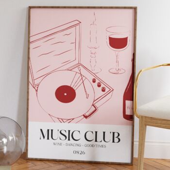 Music Club Print Gift For Music Lovers, 4 of 7