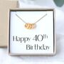 Gift For 40th Birthday For Women, Four Rings Charm Necklace, thumbnail 1 of 7