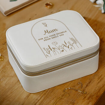 Personalised Floral Arch Travel Jewellery Box Gift For Her, 5 of 6