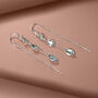 Azura Blue Topaz Sterling Silver Threader Earrings, thumbnail 3 of 8