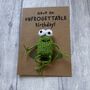 Frog Unforgettable Crochet Birthday Card Handmade, thumbnail 2 of 12