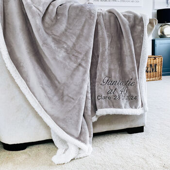 Personalised 40th Birthday Sherpa Blanket, 2 of 12