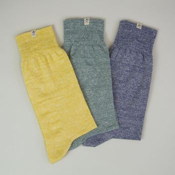Build Your Own Pack Of Three Linen Melange Socks, 4 of 11