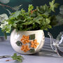 G Decor Floral Ceramic Planter Line Sand Yellow Handcrafted Decorative Pot, thumbnail 1 of 4