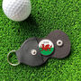 Personalised Welsh Flag Golf Ball Marker And Holder, thumbnail 1 of 2