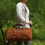 Stitched Detail Genuine Leather Holdall Vintage Look, thumbnail 7 of 9