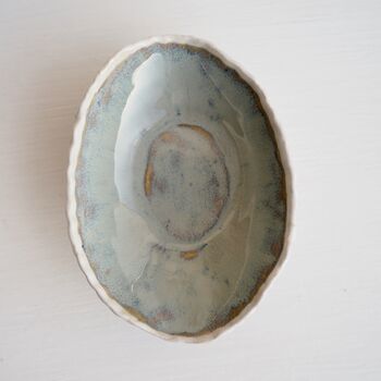 Handmade Blue Brown Oval Ceramic Soap Dish, 5 of 8