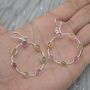 Pink Green Tourmaline Earrings: October Birthstone, thumbnail 1 of 5