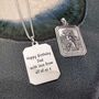 Large Dog Tag St Christopher Silver Necklace, thumbnail 6 of 12