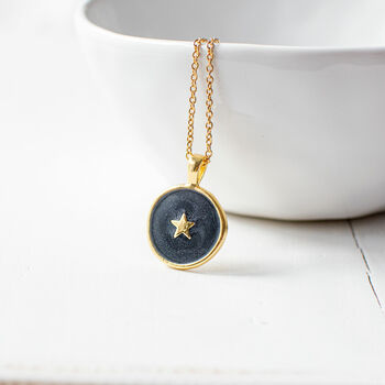 Gold Plated Black Star Necklace, 6 of 8