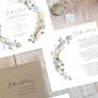 Periwinkle Wreath Wedding Invitation, thumbnail 2 of 5