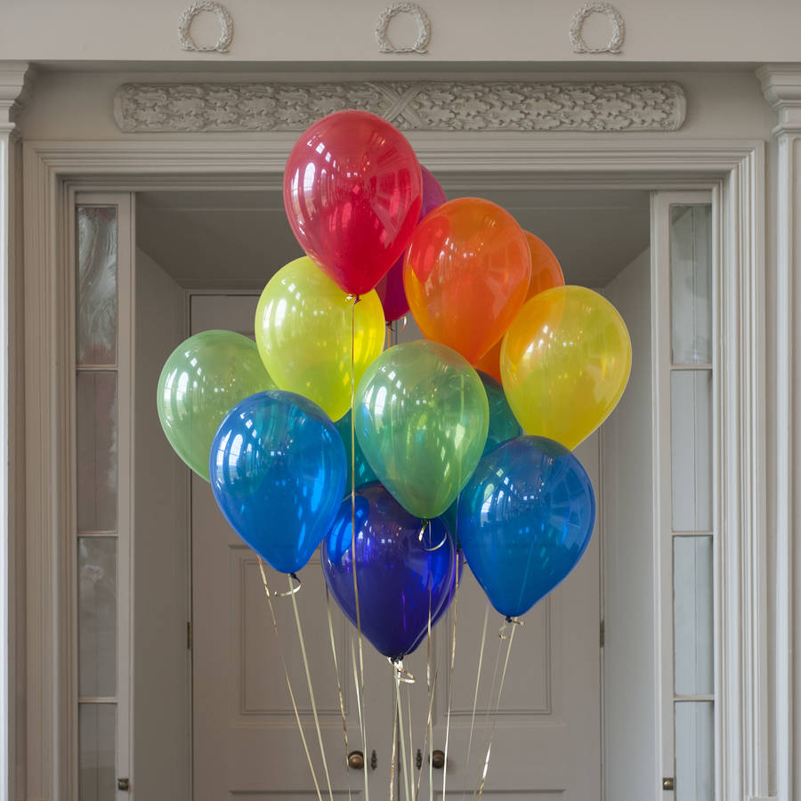 pack of 14 jewel rainbow party balloons by bubblegum balloons