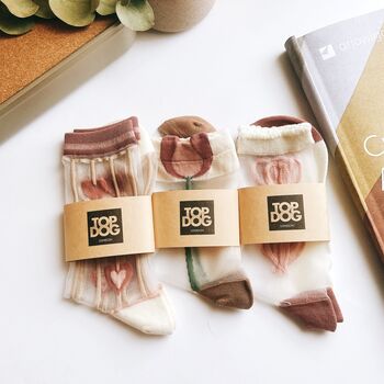 Retro Floral Mesh Socks, Gift For Mum, 8 of 10