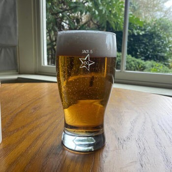 Personalised 80th Birthday Gift Star Pint Glass, 4 of 4