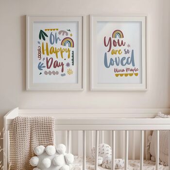 Personalised You Are So Loved Nursery Print, 6 of 6