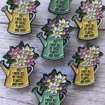 Plant Lover Watering Can Enamel Pin, 2 of 5