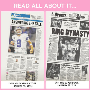 Dallas Cowboys Personalised Gift Newspaper Book, 6 of 9