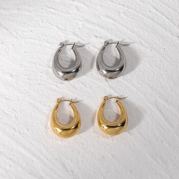 Chunky Modern Hoop Earrings, 4 of 6