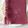 Embroidered Bow Linen Napkins, thumbnail 4 of 6