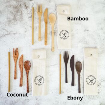 Reusable Wooden Cutlery Sets, 2 of 8