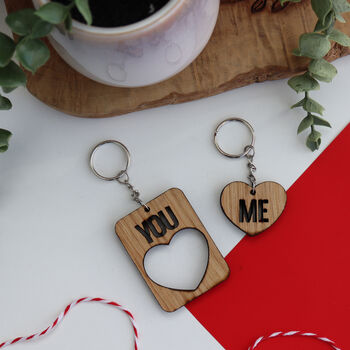 You And Me Heart Keyring Set For Valentine's Day, 4 of 7