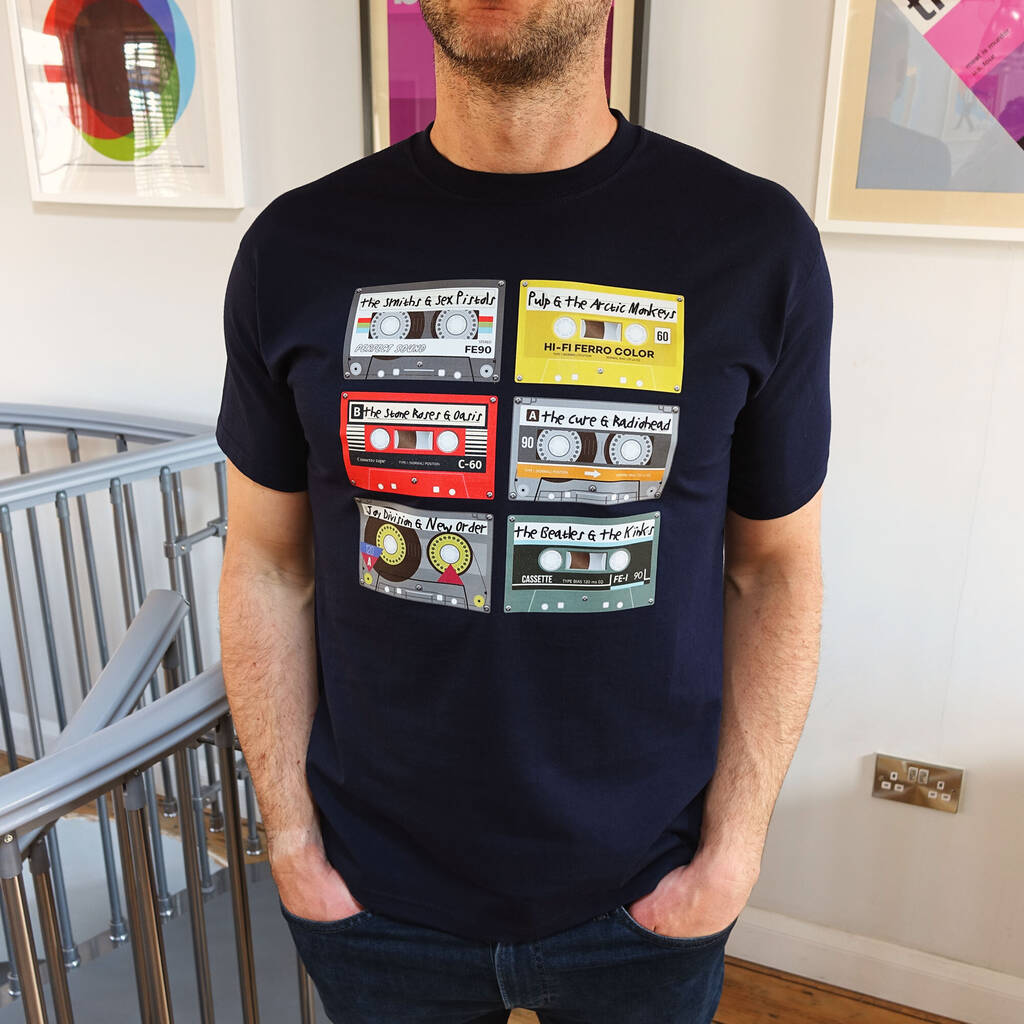 Personalised Cassette Tape Music Selection T Shirt, 1 of 9