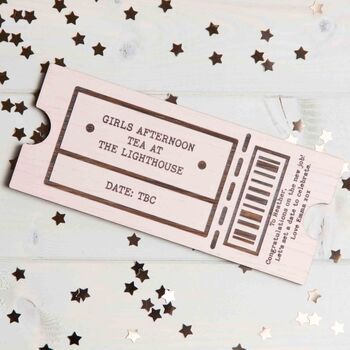 Personalised Wooden Gift Voucher Ticket, 7 of 8