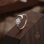 Sterling Silver Moonstone Moon And Sun Open Ring, thumbnail 1 of 10