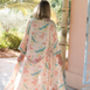 Crane Dance Peach Organic Cotton Dressing Gown, thumbnail 1 of 4