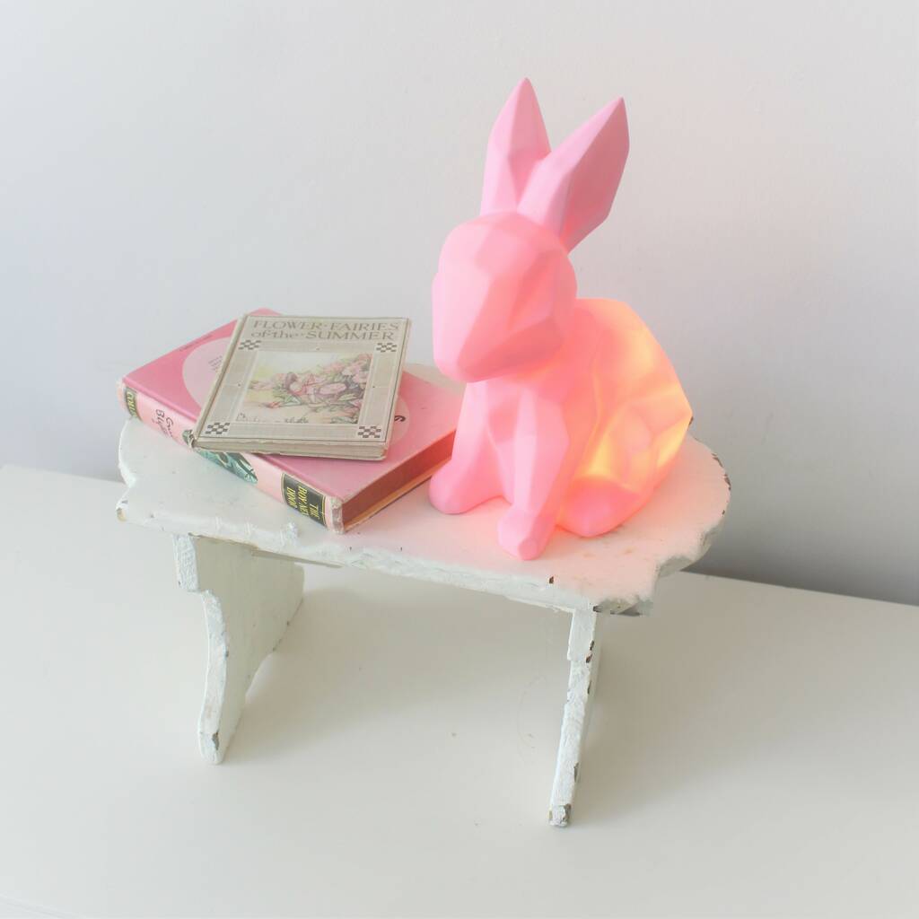 Pink Origami Rabbit Night Light, 1 of 6