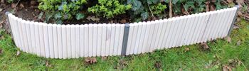 Flexible White Wooden Garden Fence Border Edging Lawn, 2 of 3