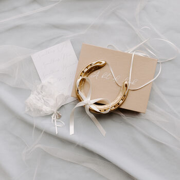 Personalised Mother Of Pearl Lucky Wedding Horseshoe, 2 of 12