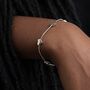 Silver Plated Adjustable Snake Chain Hearts Bracelet, thumbnail 1 of 6