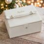 Personalised Two Tiered Large Jewellery Box With Drawer Saffiano Leather Luxury Christmas Gift For Her, thumbnail 1 of 12